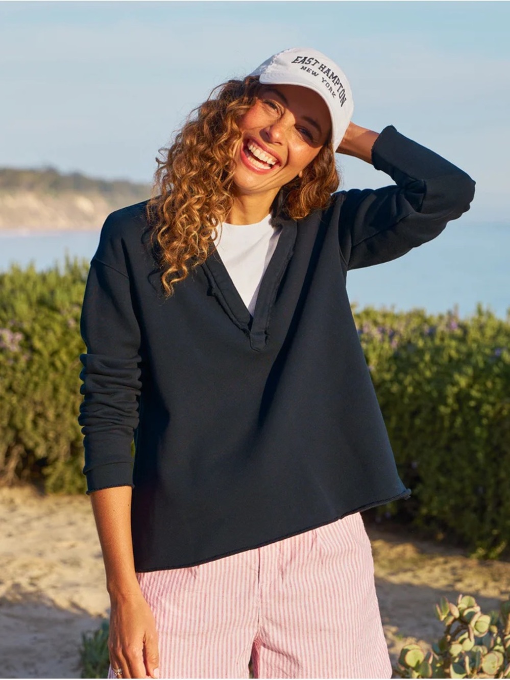 Frank & Eileen Patrick Popover Henley Triple Terry Sweatshirt British Royal Navy